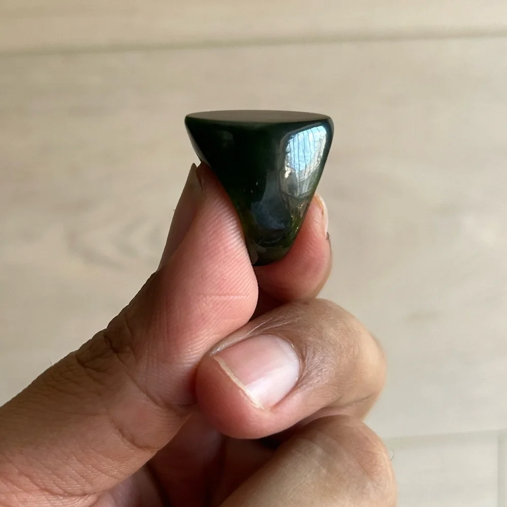 Dark Nephrite Jade Stone Ring